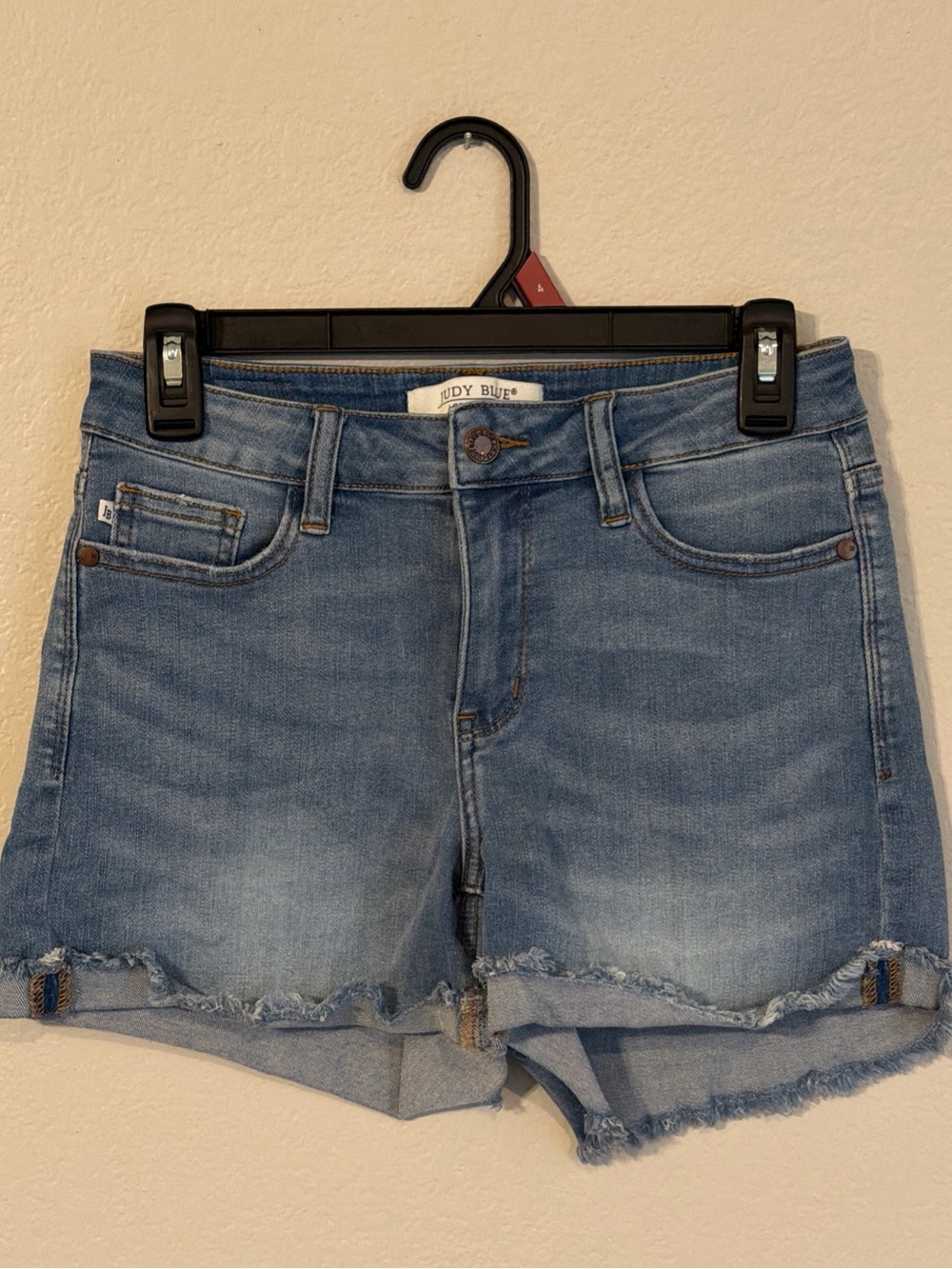Judy Blue Mid Rise Blue Jean Cutoff Shorts Size Small